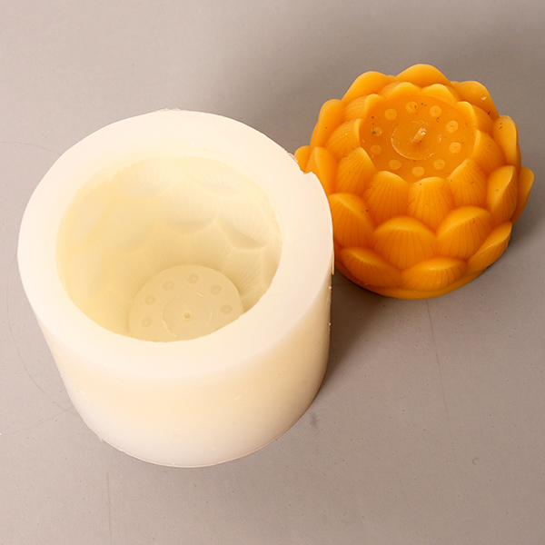 单件莲花蜡烛模具硅橡胶