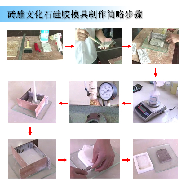 砖雕文化石硅胶模具制作步骤